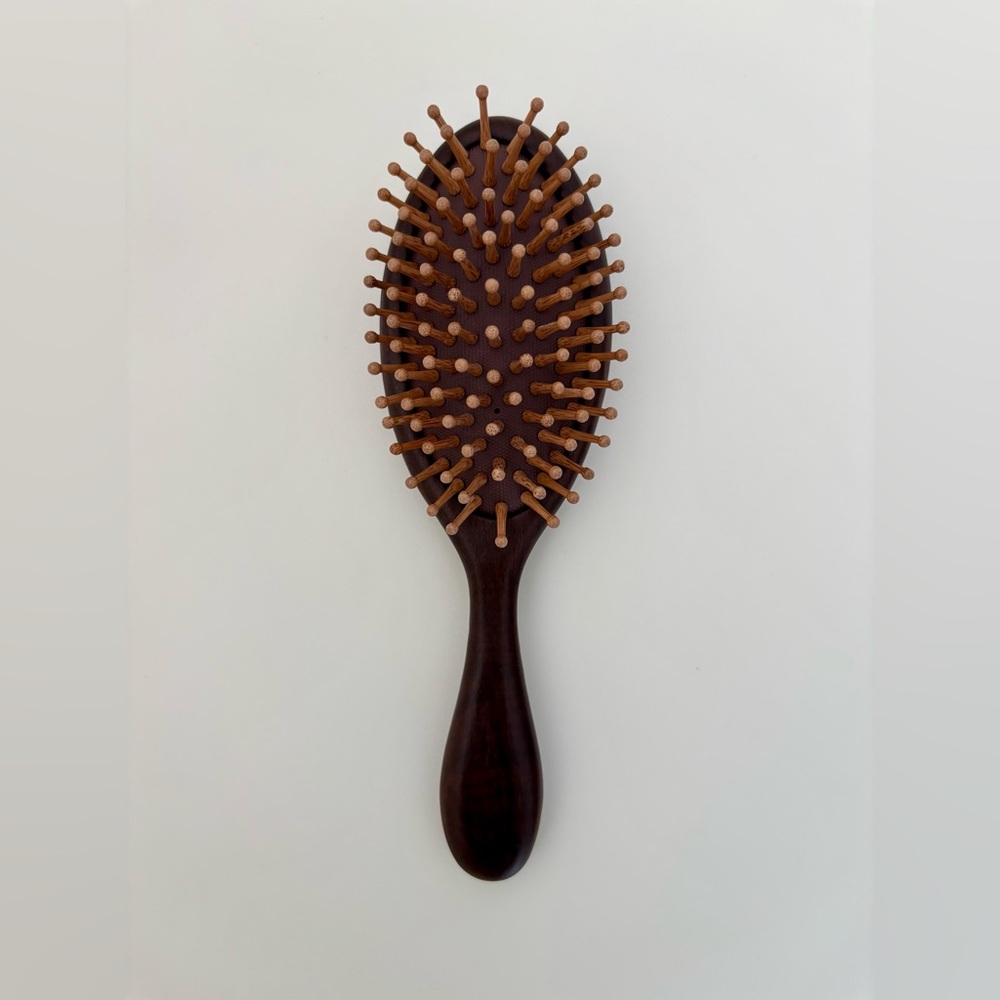 Wooden Hair Brush with Natural Bristles